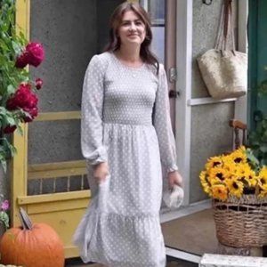 Mad About Style Jilly Box Fall. S Grace Midi Dress in Birch Dot. Jillian Harris
